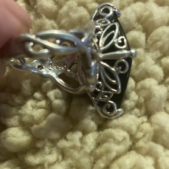 Vintage Carolyn Pollack 925 Smoky Quartz Ring Size 6 - Picture 7 of 10